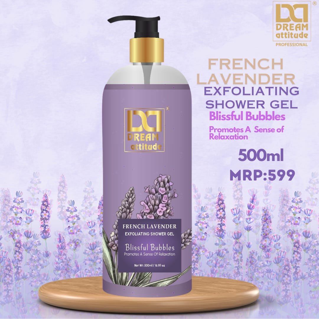 Elevate Your Shower Experience with DREAM Attitude French Lavender Exfoliating Shower Gel  [500ml]